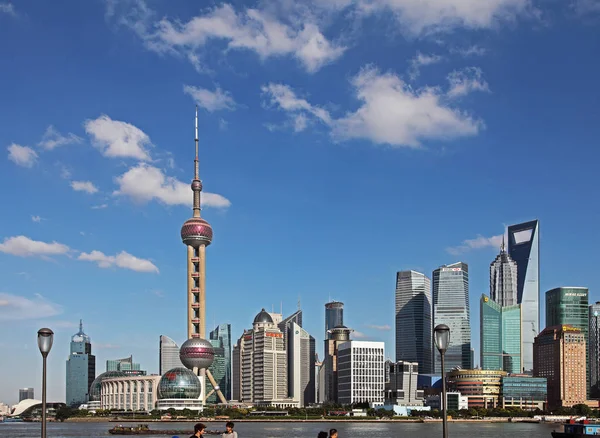 Oriental Pearl Tower Jinmao Tower Shanghai World Financial Center Och — Stockfoto