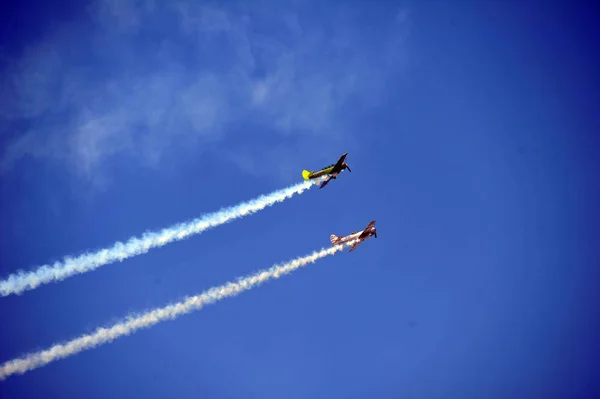 Aeronaves Realizam Acrobacias Aéreas Dia Encerramento Show Aéreo Aopa China — Fotografia de Stock