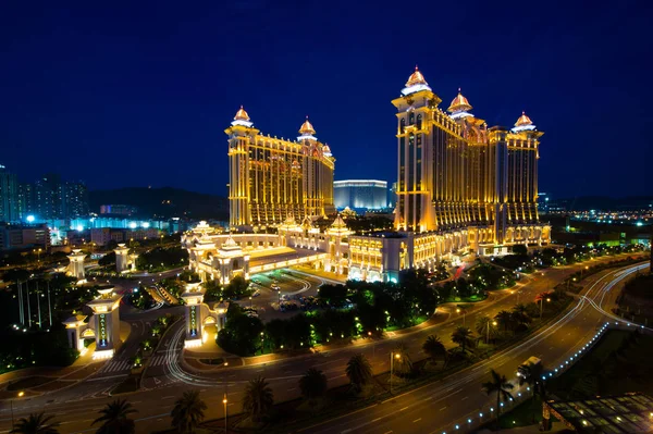 Vista Nocturna Del Galaxy Macau Hotel Resort Macao China Julio —  Fotos de Stock