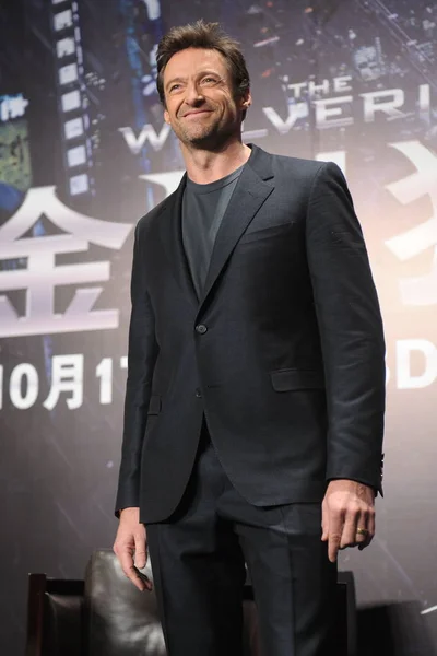 Australian Actor Hugh Jackman Poses Press Conference His New Movie — Stock Photo, Image