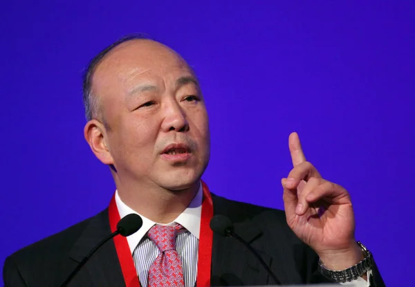 Fang Fenglei Голова Ради Управління Інвестиціями Ltd Поставляє Виступ Фінансовому — стокове фото
