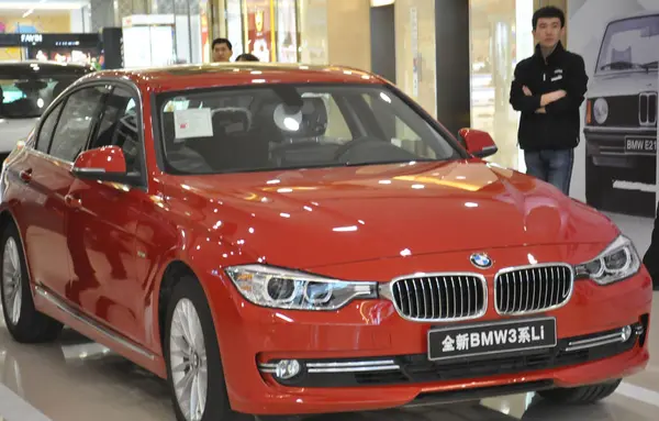 Automóvil Bmw Exhibe Durante Una Exposición Automóviles Qingdao Provincia Chinas — Foto de Stock