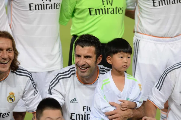 Portugalská Fotbalová Hvězda Luis Figo Real Madrid Leyendas Centrum Usmívá — Stock fotografie