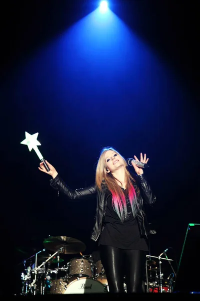 Canadian Singer Avril Lavigne Performs Concert Her World Tour Guangzhou — Stock Photo, Image