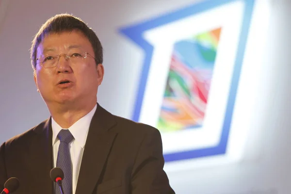Zhu Min Zástupce Generálního Ředitele Mezinárodního Měnového Fondu Imf Vystoupí — Stock fotografie