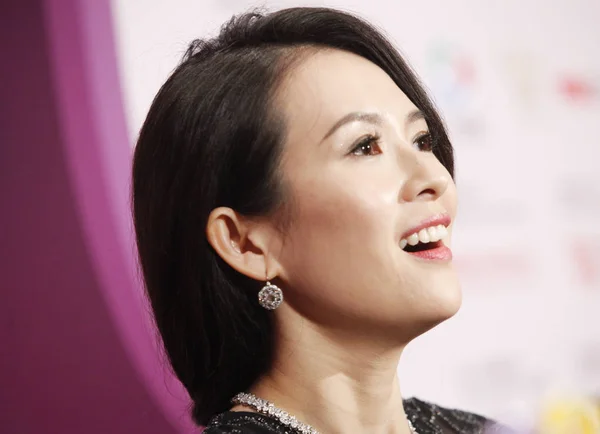 Actriz China Zhang Ziyi Sonríe Tras Ganar Mejor Actriz Del — Foto de Stock