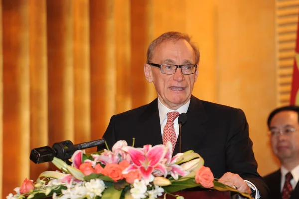 Australijski Minister Spraw Zagranicznych Robert John Carr Przemawia Podczas Ceremonii — Zdjęcie stockowe