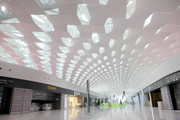 Vista Interior Terminal Aeroporto Internacional Shenzhen Baoan Durante Julgamento Executado — Fotografia de Stock