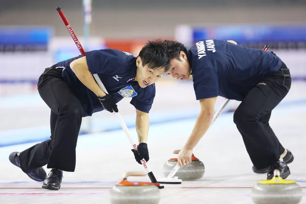 Kosuke Morozumi Izquierda Tsuyoshi Yamaguchi Japón Barren Partido Octava Ronda —  Fotos de Stock