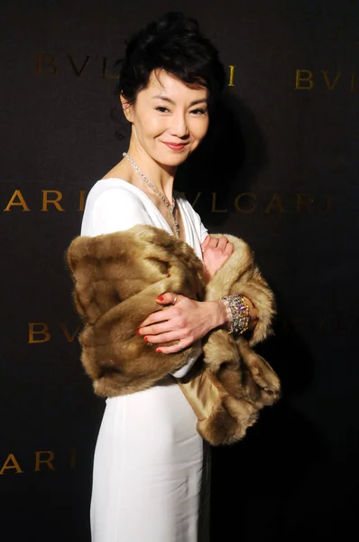 Actriz Hong Kong Maggie Cheung Posa Ceremonia Apertura Retrospectiva Bulgari —  Fotos de Stock