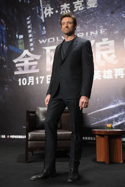 Australian Actor Hugh Jackman Poses Press Conference His New Movie — Stock Photo, Image