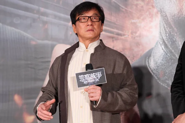 Actor Hong Kong Jackie Chan Fotografiado Estreno Nueva Película Police — Foto de Stock