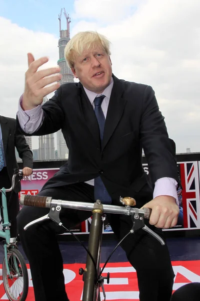 Boris Johnson Jede Kole Podporu Nízkouhlíkových Životní Styl Den Jeho — Stock fotografie