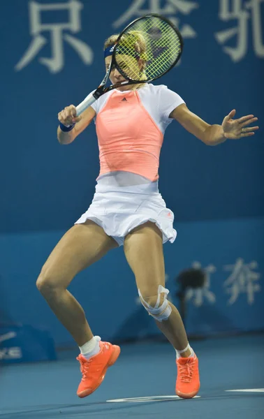 Maria Kirilenko Rússia Retorna Tiro Contra Zheng Jie China Sua — Fotografia de Stock