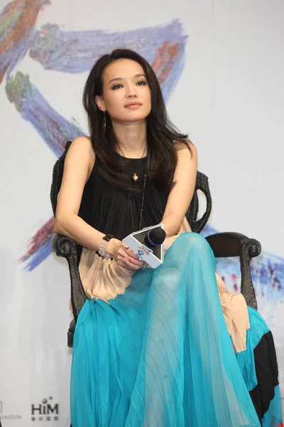新しい映画 台北市に 2012 日の記者会見の間に台湾の女優スー チーが描かれて — ストック写真
