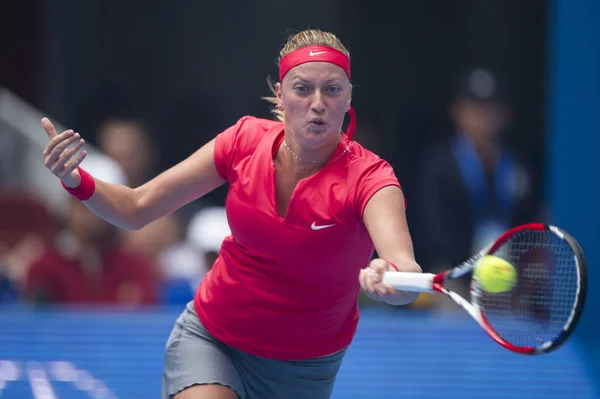 Petra Kvitova República Checa Devuelve Una Oportunidad China Durante Partido — Foto de Stock