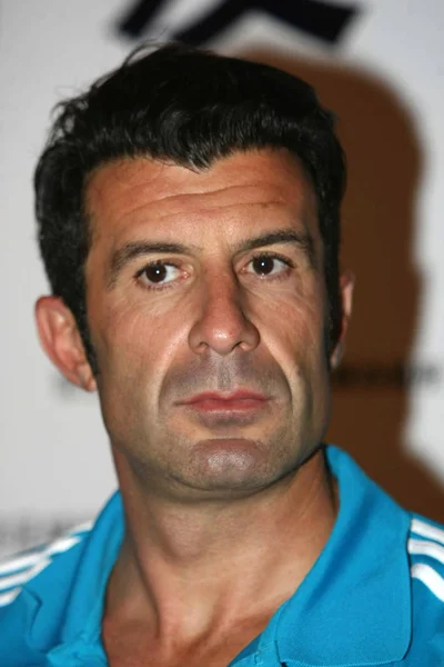 Portugál Labdarúgó Csillag Luis Figo Real Madrid Officiel Képen Során — Stock Fotó