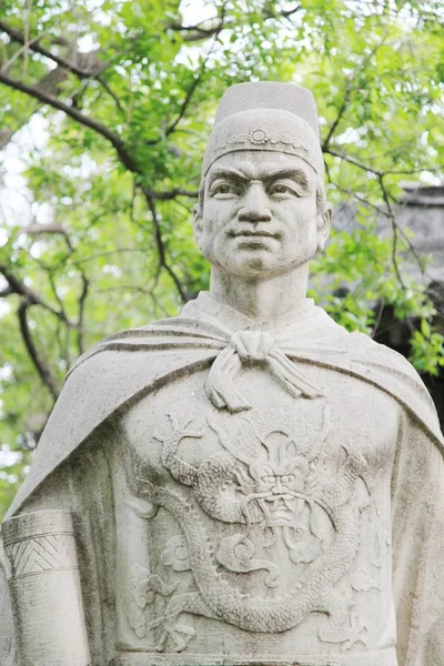 Stone Statue Ancient Chinese Voyager Zheng Displayed Zhenghe Park Nanjing — Stock Photo, Image