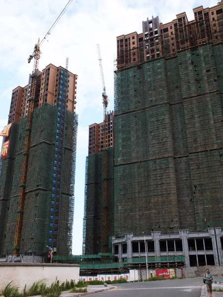 Novos Prédios Residenciais Estão Construção Yichang Província Central Chinas Hubei — Fotografia de Stock