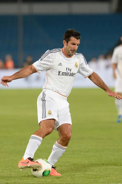 Luis Figo Star Football Portugaise Real Madrid Leyendas Dribble Dans — Photo