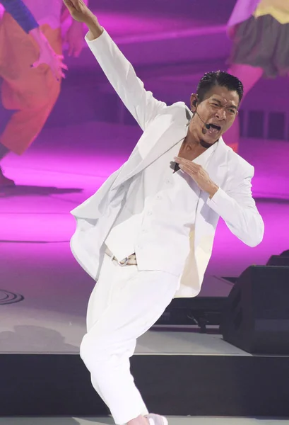 Hongkong Zpěvák Herec Andy Lau Provádí Během Koncertu Jeho Vždy — Stock fotografie