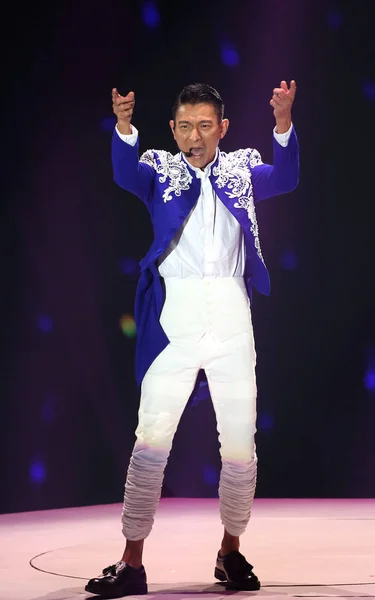 Hong Kong Skådespelaren Och Sångaren Andy Lau Utför Sin Konsert — Stockfoto