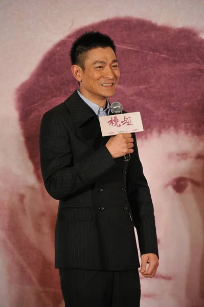 Hongkong Zanger Acteur Andy Lau Afgebeeld Tijdens Een Persconferentie Voor — Stockfoto