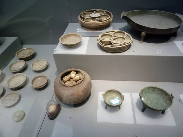 Vista Dos Ovos Fossilizados Que Remontam Dinastia Zhou Ocidental 1046Bc — Fotografia de Stock