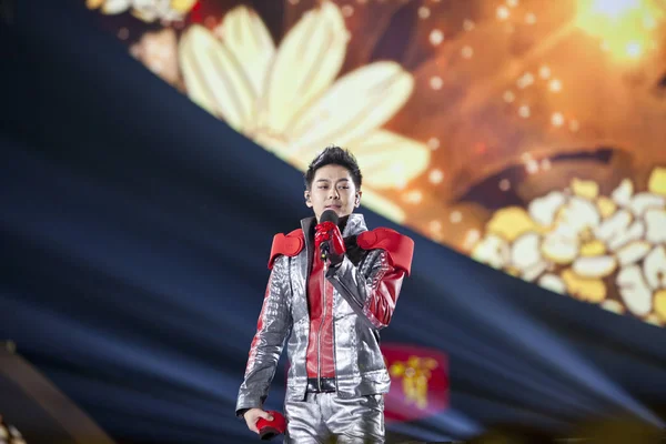 Taiwanese Singer Actor Jimmy Lin Performs Rehearsal 2014 New Year — Stock Photo, Image