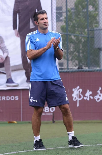 Portugalski Piłkarz Star Luis Figo Real Madryt Leyendas Uczęszcza Impreza — Zdjęcie stockowe