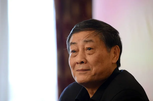 Zong Qinghou Presidente Del Grupo Wahaha Escucha Una Pregunta Durante — Foto de Stock