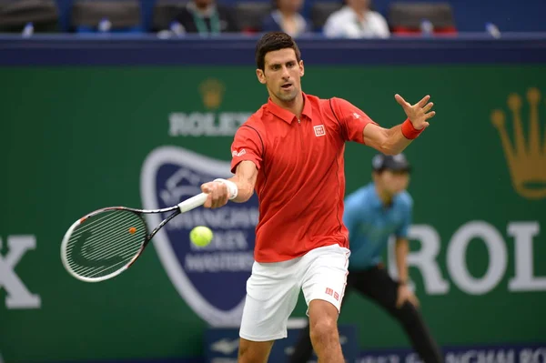 Serbias Novak Djokovic Zwraca Piłkę Meczu Przeciwko Hiszpanii Marcel Granollers — Zdjęcie stockowe