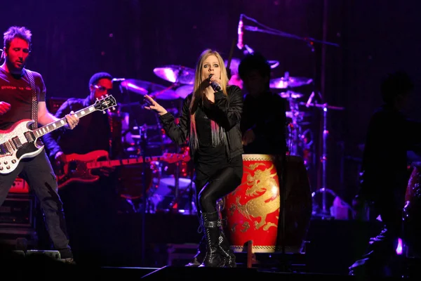 Cantante Canadiense Avril Lavigne Actúa Concierto Durante Gira Mundial Beijing — Foto de Stock