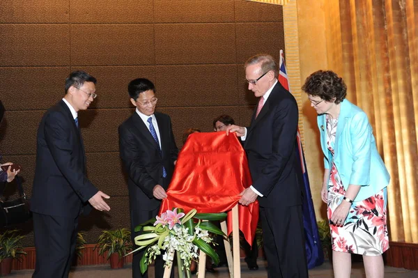 Avustralya Dışişleri Bakanı Robert John Carr Ikinci Sağ Çin Avustralya — Stok fotoğraf
