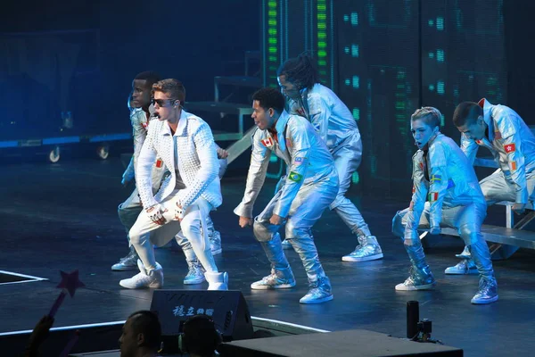 Chanteur Pop Canadien Justin Bieber Produit Lors Concert Tournée Believe — Photo