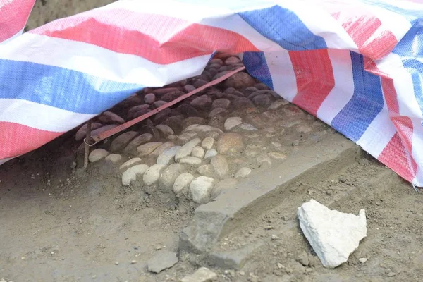 Шлях Палацу Виявлено Археологічних Розкопок Палацу Царя Ченду Південно Західний — стокове фото