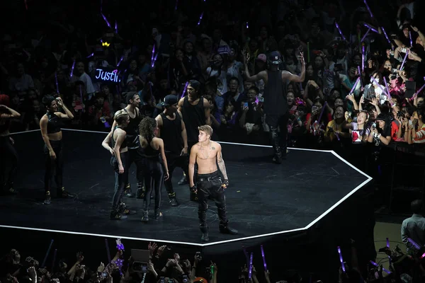 Canadian Pop Singer Justin Bieber Performs His 2013 Believe World — Stock Photo, Image