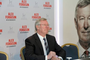 Sir Alex Ferguson attends a press conference for his book, Alex Ferguson My Autobiography, in London, UK, 22 October 2013. clipart