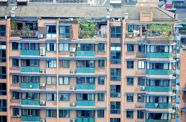 Privát Kertek Láthatók Tetőn Lakó Lakás Épület Hangzhou City Kelet — Stock Fotó