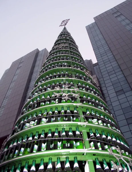 Vista Uma Árvore Natal Metros Altura Composta Por Mais 000 — Fotografia de Stock