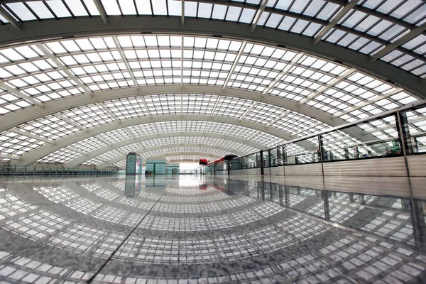 Vista Terminal Ferroviário Alta Velocidade Novo Edifício Terminal Aeroporto Internacional — Fotografia de Stock