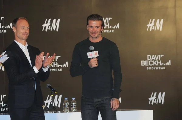 Star Del Calcio Inglese David Beckham Destra Posa Occasione Evento — Foto Stock