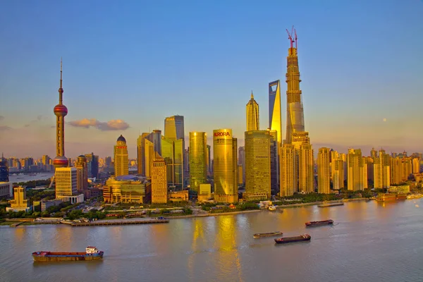 Fil Skyline Floden Huangpu Och Den Lujiazui Financial District Med — Stockfoto