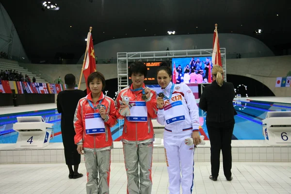 Médaillée Ruolin Chen Chine Médaillée Argent Yadan Chine Médaillée Bronze — Photo