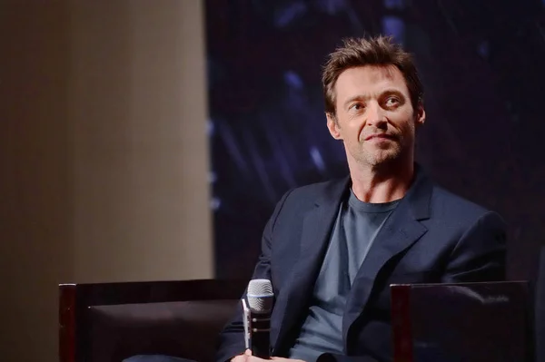 Australian Actor Hugh Jackman Listens Press Conference His New Movie — Stock Photo, Image