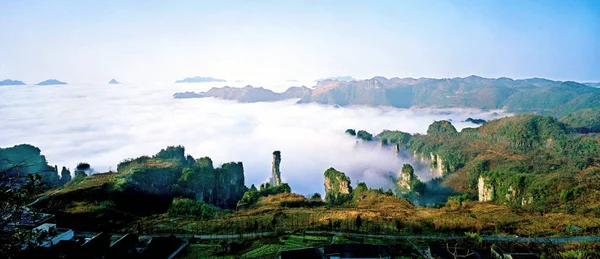 Paisaje Las Montañas Tianzi Parque Forestal Nacional Zhangjiajie Ciudad Zhangjiajie —  Fotos de Stock