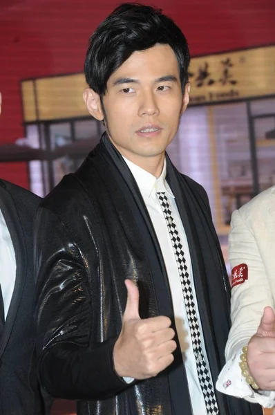 Tchajwanský Zpěvák Jay Chou Představuje Události Pro Značku Potravin Šanghaji — Stock fotografie