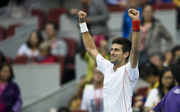 Novak Djokovic Pozach Serbii Pokonał Lukas Rosol Republiki Czeskiej Podczas — Zdjęcie stockowe