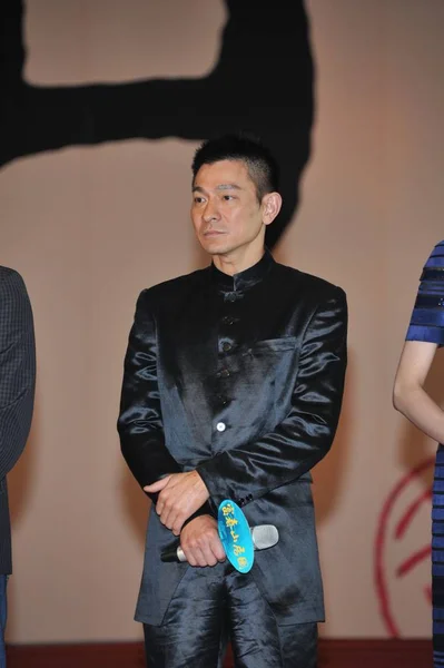 Hongkong Sångaren Och Skådespelaren Andy Lau Avbildas Presskonferens För Den — Stockfoto