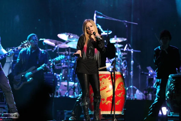 Cantante Canadiense Avril Lavigne Actúa Concierto Durante Gira Mundial Beijing — Foto de Stock